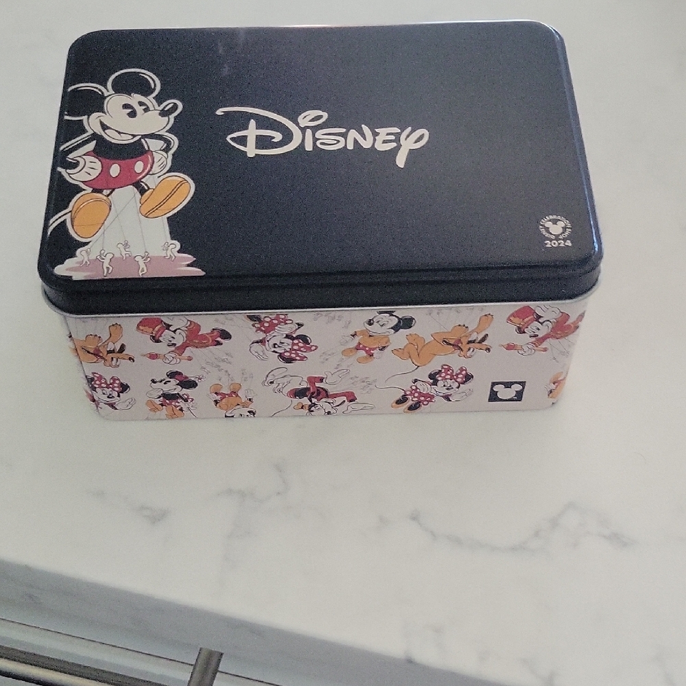 Disney Black and White Tin with Colorful Mickey Mouse Design